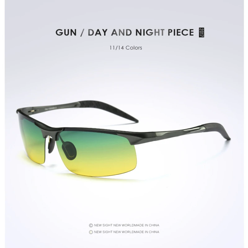 Driving Polarized Sunglasses AORON Men Aluminum Magnesium Frame Sport Sun Glasses Driver Retro Goggles Sunglass UV400 Anti-Glare smile