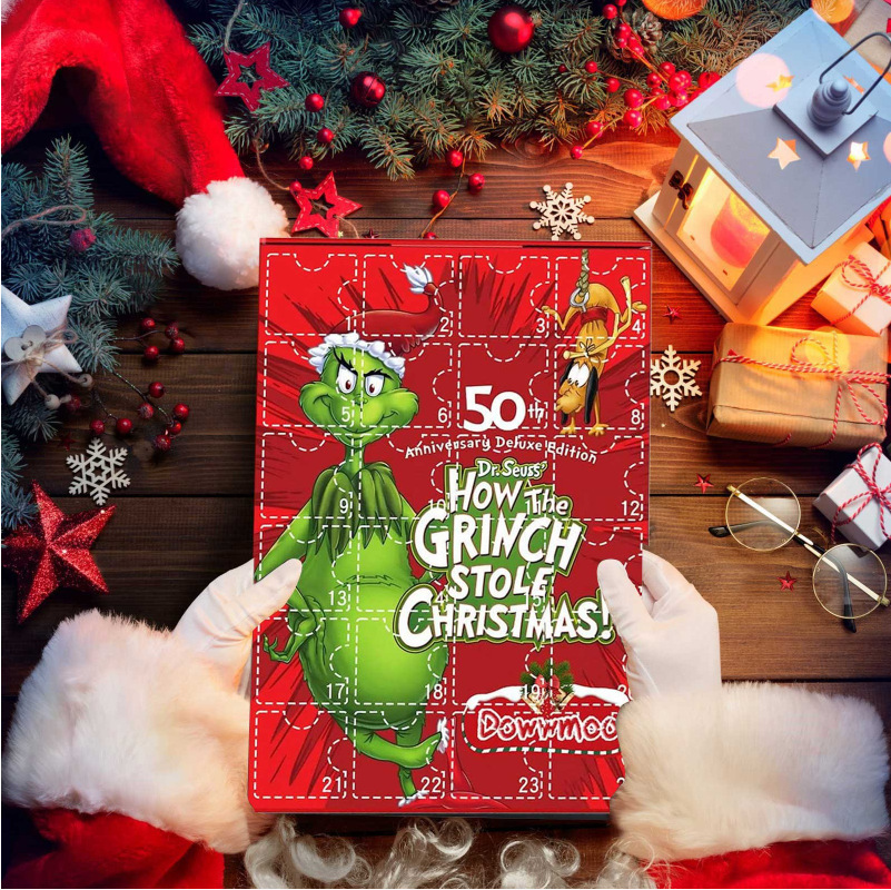 2024 Christmas Count Down Blind Box 2025 New Years Advent Calendar for Kids Adults Gifts Creative Grinch Deer Festival Calendar Blind Box Pendant