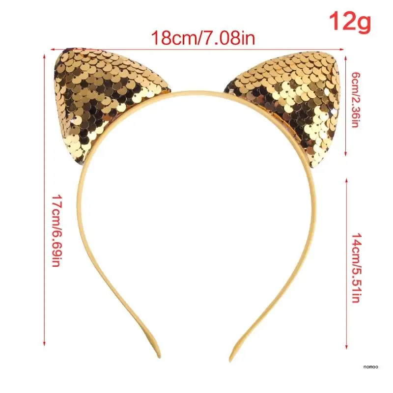 Hairband Sweet Headband Cosplay Sequins For Cat ddmysmile Ears Hair Hoops Gift For Christm Smile