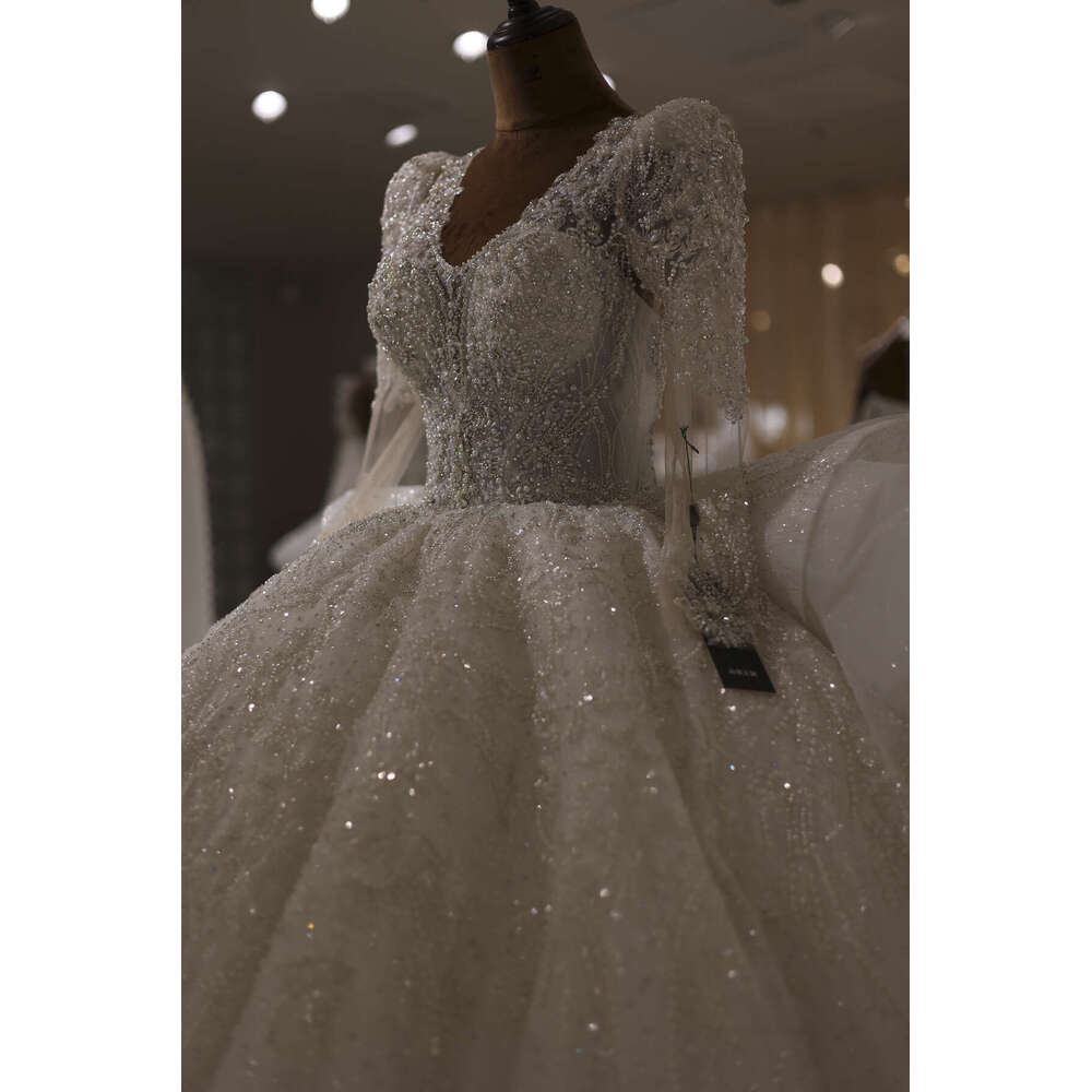 Said Sparkg Sharon Crystal Dubai Ball Gown Bride Dress For Women Real Photos Princess Arabic Wedding Gowns Rs012 S