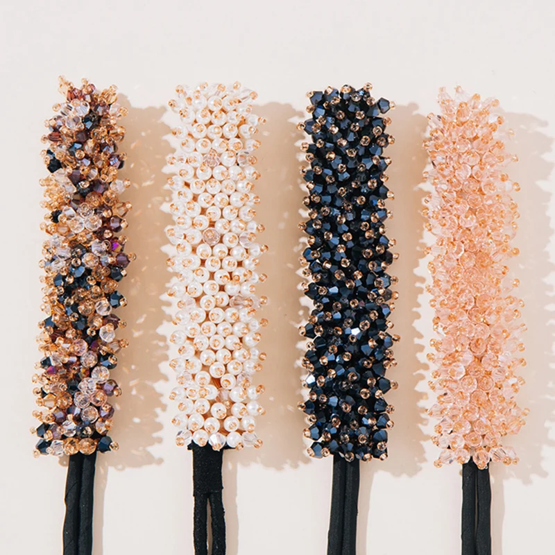 Rhinestone Women Elegant Crystal Bun Maker Maruko Hairstyle Making Long Tool Sweet ddmysmile Hair Braide Rope Hairbands Korean Accessories Smile