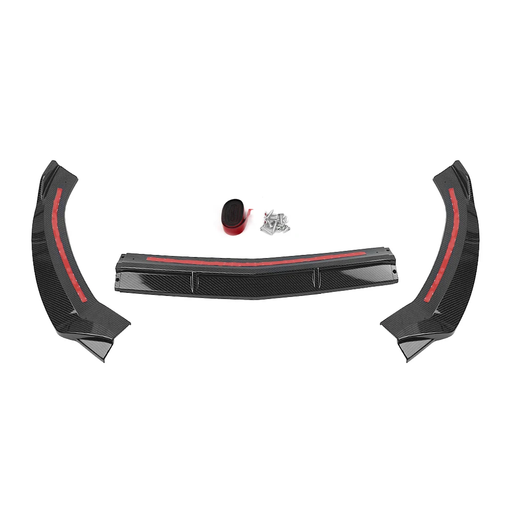 Mercedes-Benz W205 For C-Class C180 C200 C300 C400 Sport 2015 2016 2017 2018 Front Bumper Spoiler Lip Gloss Black Blade Splitter smile
