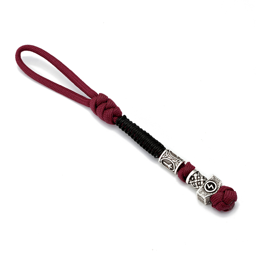 Vintage Viking Rune Keychain Antique Silver-plate Knife Pendant Women Keyring Paracord Rope Accessories Amulet Male Jewelry Gift