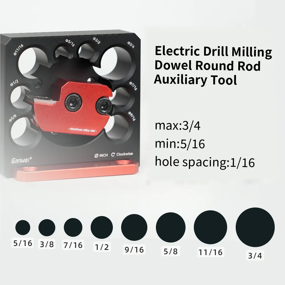 Dowel Maker Jig Kit 8 Holes w/ Carbide Blades -Metric and Inch Woodworking Electric Drill Milling Dowel Round Rod Auxiliary Tool