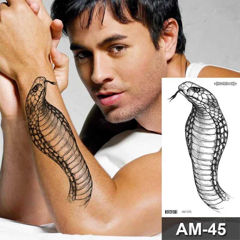 Fake Tattoo Stickers Snake Sexy Animal Arm Sleep Temporary Tattoo Waterproof Body Art Female Tattoo Water Transfer Bed Sheet W241109