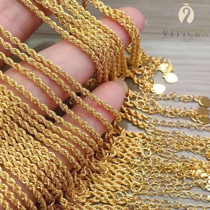 Authentic VITICEN Real Gold Au750 Twisted Chain Bracelet Adjustable Classic Present Exquisite ddmysmile Gift For Woman Fine Jewelry Smile