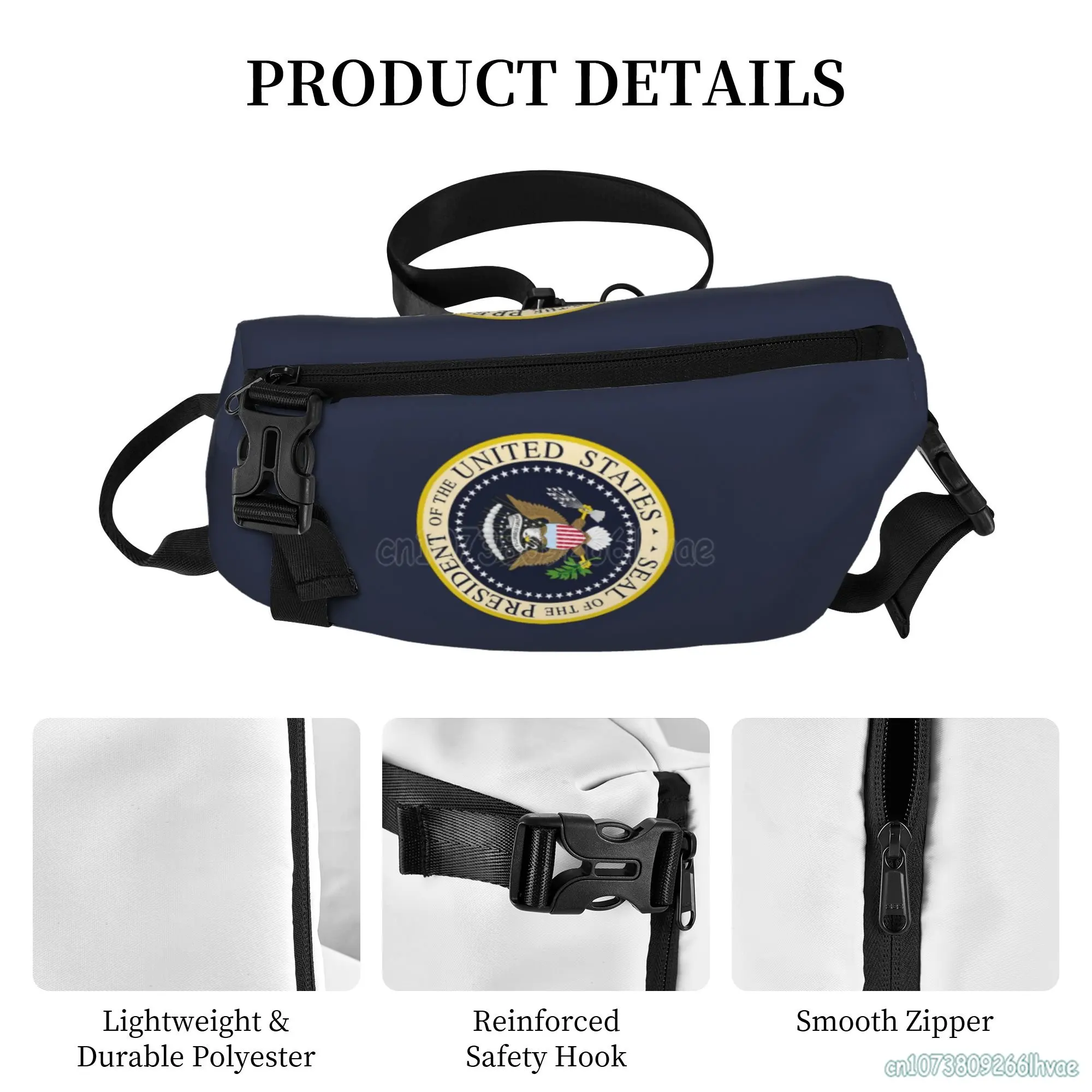 The Seal President of of The United States Crossbody Bag Unisex Casual Sling Chest Bag Daypack for Travel Sport Running Hiking smile