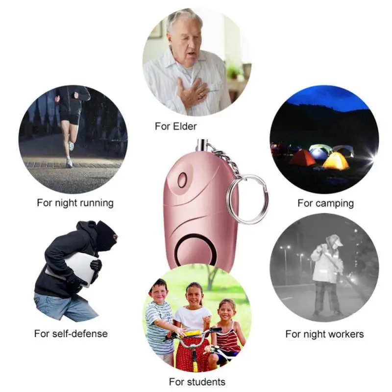 Personal Alarm Emergency Alarm Self-Defense Security Alarm Keychain LED Light Protect Alert Safety Scream Loud For Kid Girl