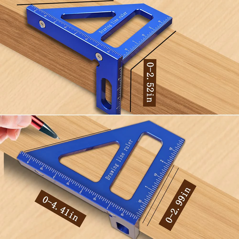 3D 2025 Multi-Angle Measuring Ruler Aluminum Alloy Woodworking Protractor Miter Triangle Ruler Measuring new Tool for Engineer Carpenter