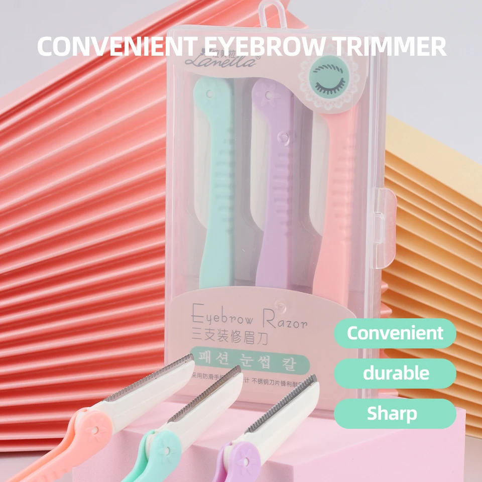 Eyebrow Razor 1/3Pcs Eyebrow Trimmer Shaver Blade Eye Brow Shaper Face Razor ddmysmile Facial Hair Remover For Eye Beauty Makeup Tools Smile