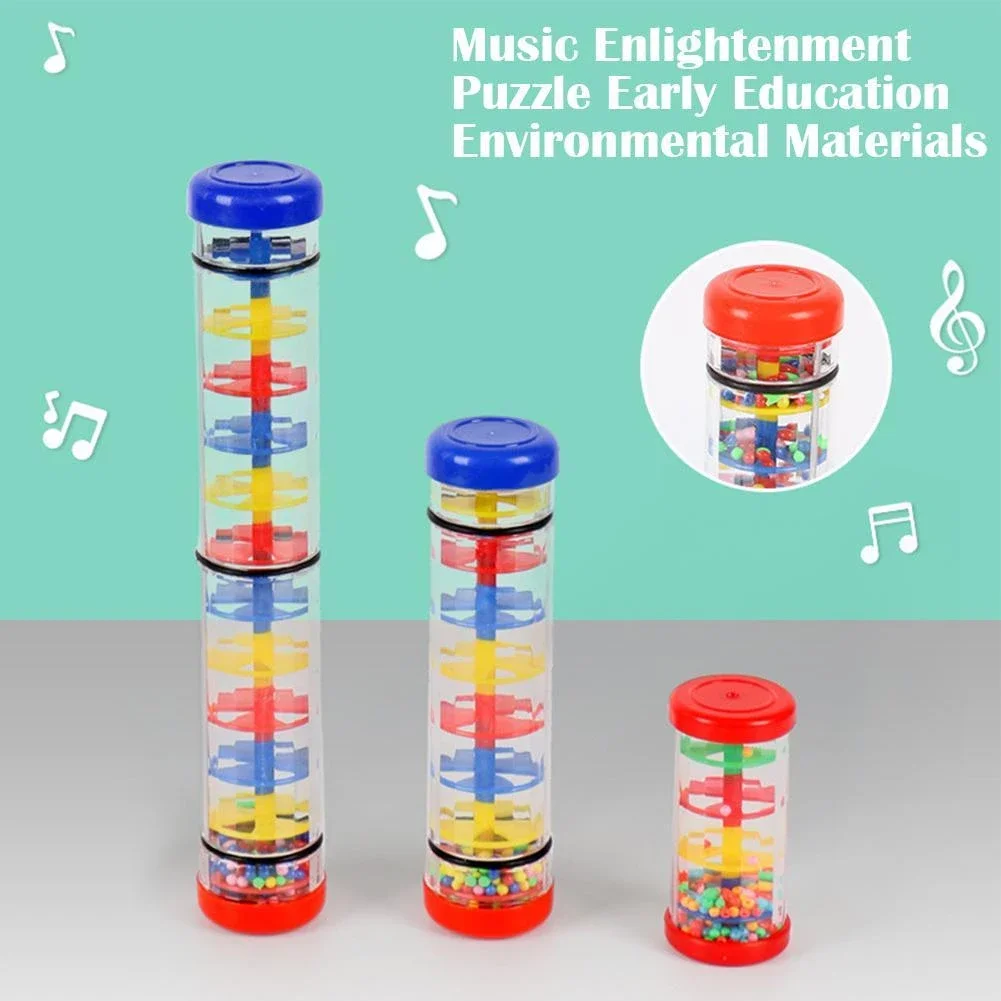Montessori Baby Rain Stick Maker Hourglass Music Hand Shaking Rattle Baby Sensory Educational Toys Musical Instrument Fun Gifts