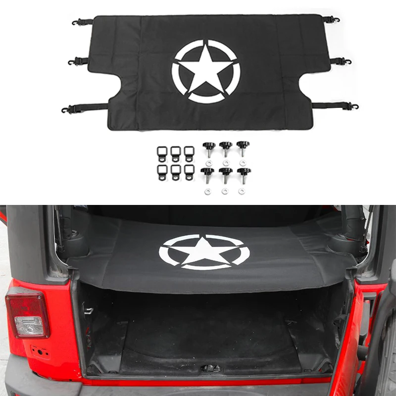 Cloth 2025 Car Rear Trunk Security Shield Cargo Cover Lage Shade new Covers For Jeep Wrangler JK 4 Door 2007-2017