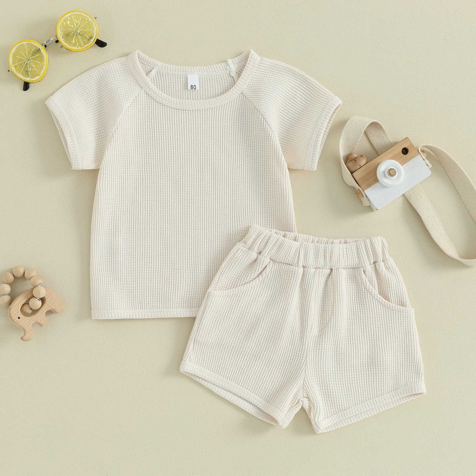 Clothing Sets Pudcoco Kids Infant Baby Boys Shorts Set Short Sleeve Crew Neck T-shirt Elastic Waist Shorts Toddler Set Summer Outfit 6M-4T R240708