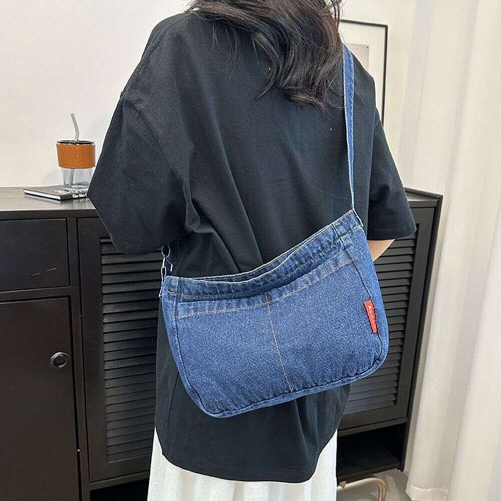 Denim Fabric Crossbody Personality Ultra-large Capacity Vintage Tote Bag Gentlewoman Shoulder Bags Handbags