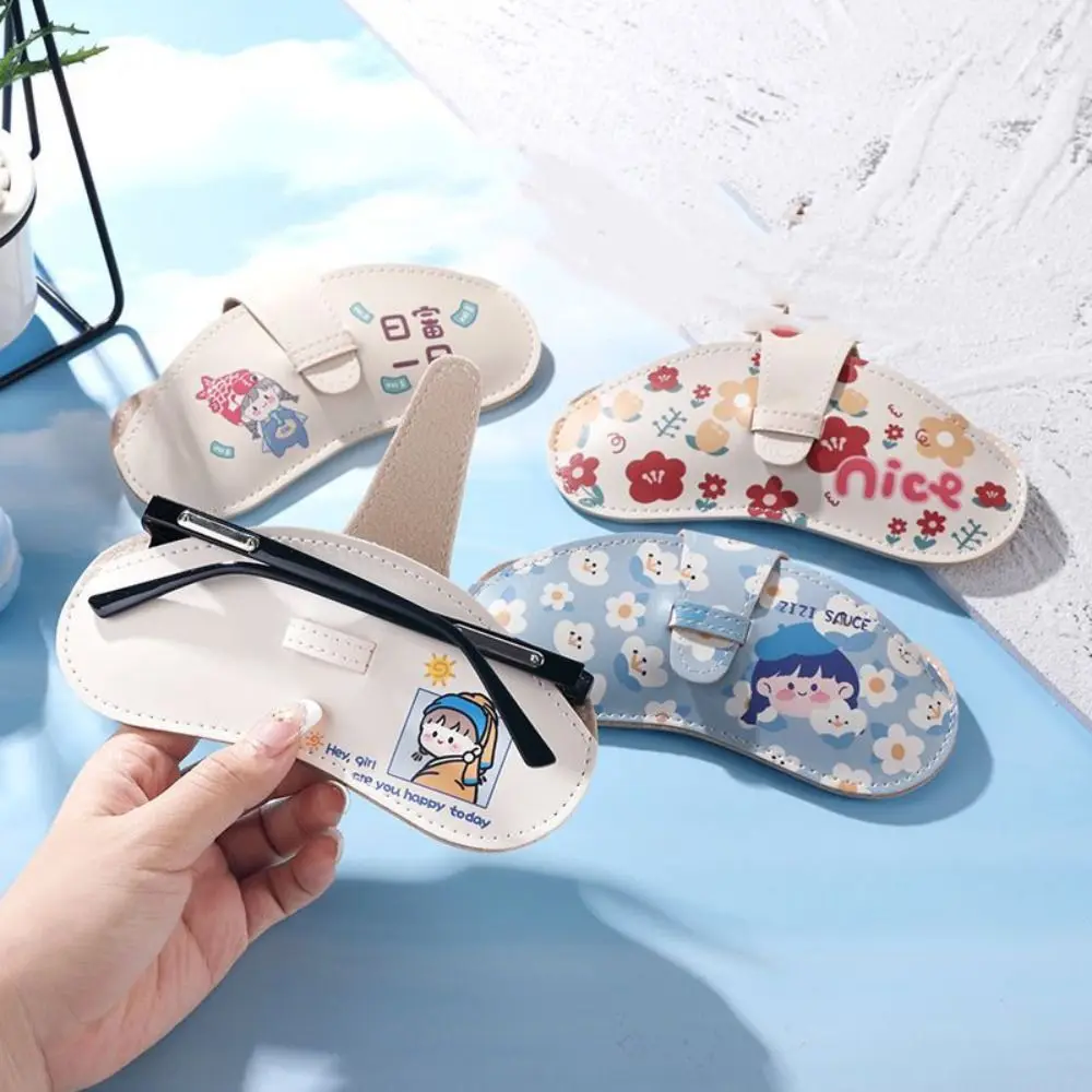 Creative Anti Pressure PU Leather Printed Glasses Bag Protective Cover Storage Bag Glasses Case Spectacle Case