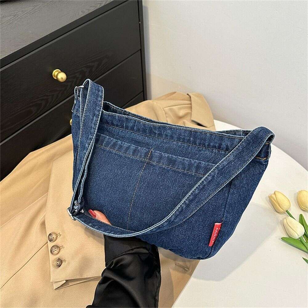 Denim Fabric Crossbody Personality Ultra-large Capacity Vintage Tote Bag Gentlewoman Shoulder Bags Handbags