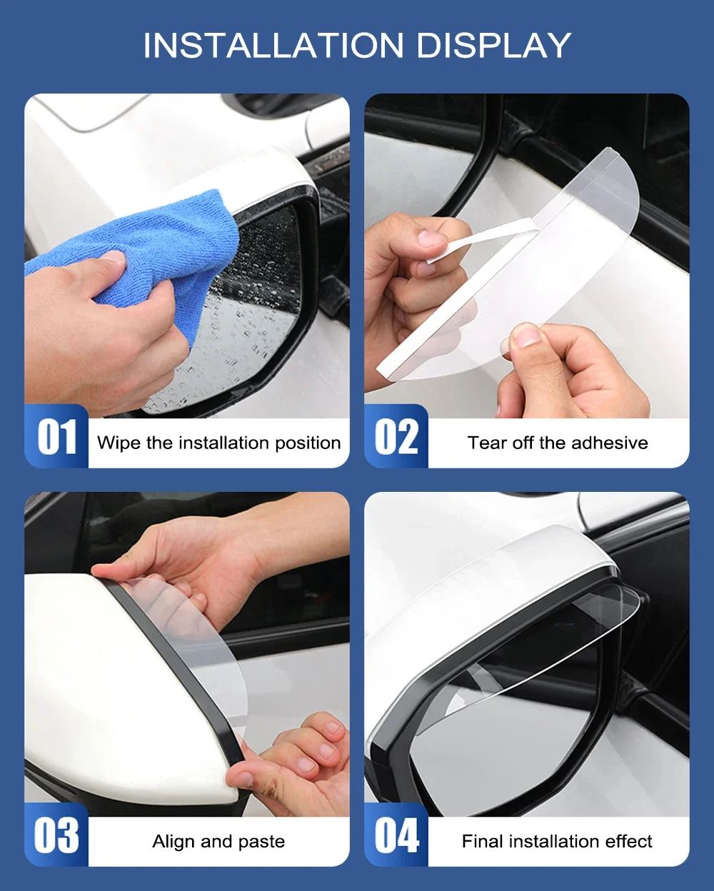 2PCS Car Rearview Mirror Rain Eyebrow Shield Cover For Smart Eq Fortwo Forfour 453 451 452 450 454 Roadster Car Accessories