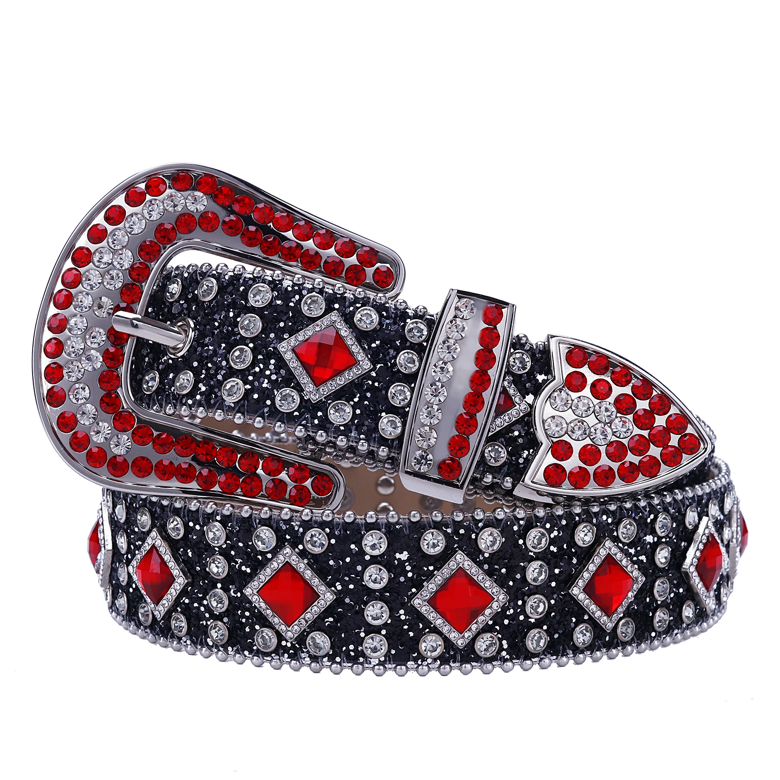Western Belts Rhinestone Strap Dia PU Leather Bling Ladies Belt for Men Jeans Waistband cinturones para hombre smile