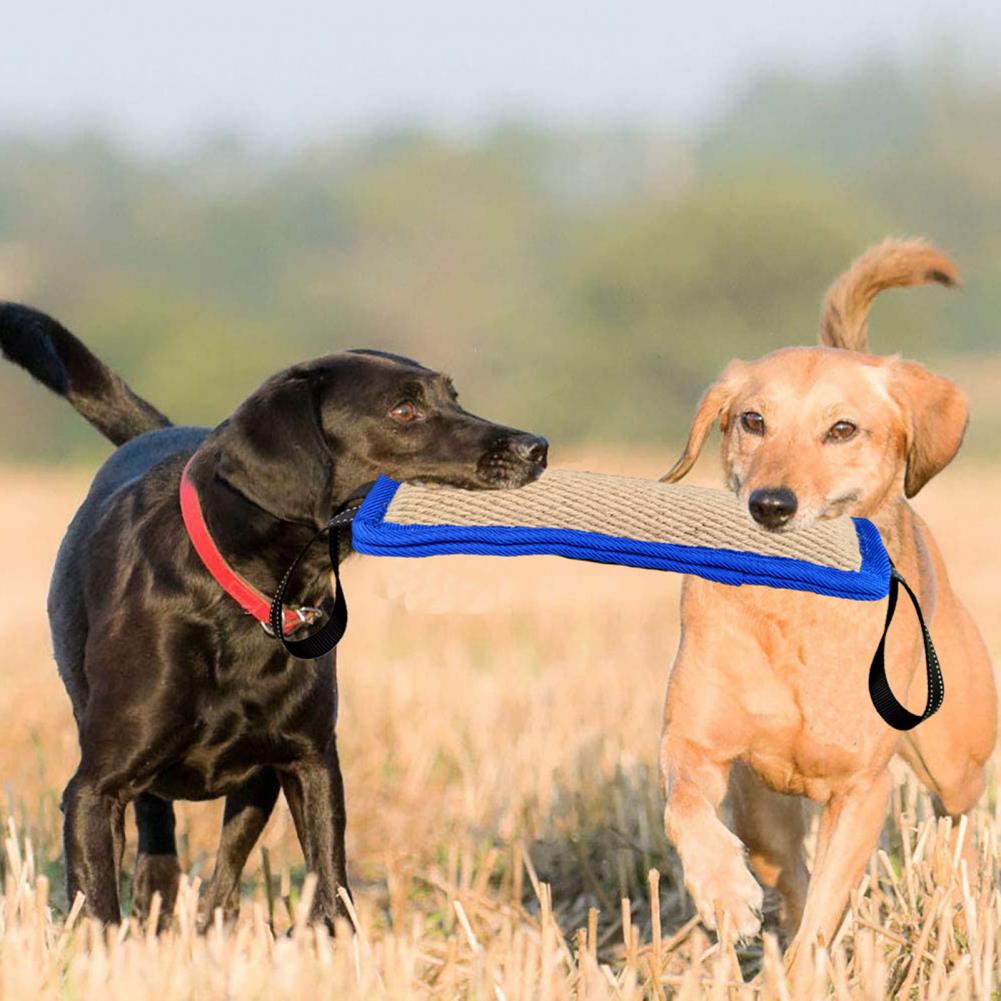 Dog Bite Stick Long-lasting Jute Bite Pillow Pull Toy Non-slip Pet Stick Bite Toy