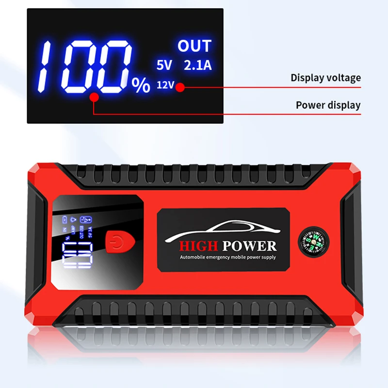 Battery Jump Starter 12v Car Korean Type 20000mAh Professional Auto Battery Charger Powerful Emergency Light LED Starting Device