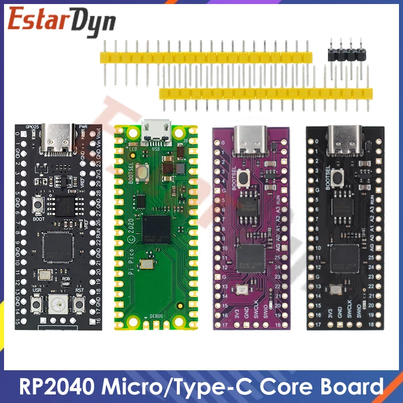 Raspberry Pi Pico Board Micro TYPE-C RP2040 Dual-Core 264KB ARM Low-Power Microcomputers High-Performance Cortex-M0+ Processor