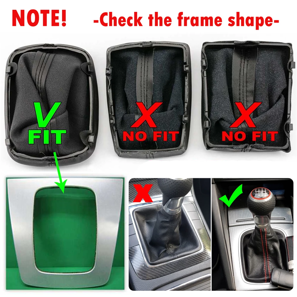 A3 For A4 AUDI A6 C5 4B A8 D2 4D 5 6 Speed Car Leather Boot Gear Shift Knob Shifter Head Lever Cover Accessories smile
