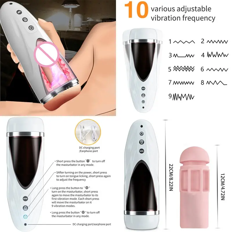 10 Modes Vaginette Men Penis Sexual Tools For Men Phallus Vagina And Anus Men's Vibrating Vagina Women Vibrator Back Bottom