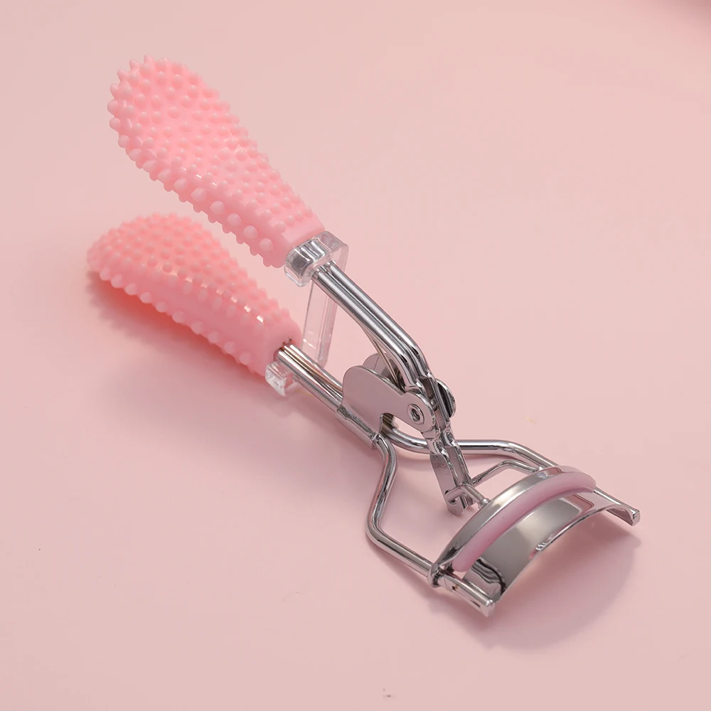 Sell Woman Sier Hot Eyelashes Curler Supplementer Clip with Pink Handle Lash Curler Lash Lift Tool Beauty Eyelashes Tools smile
