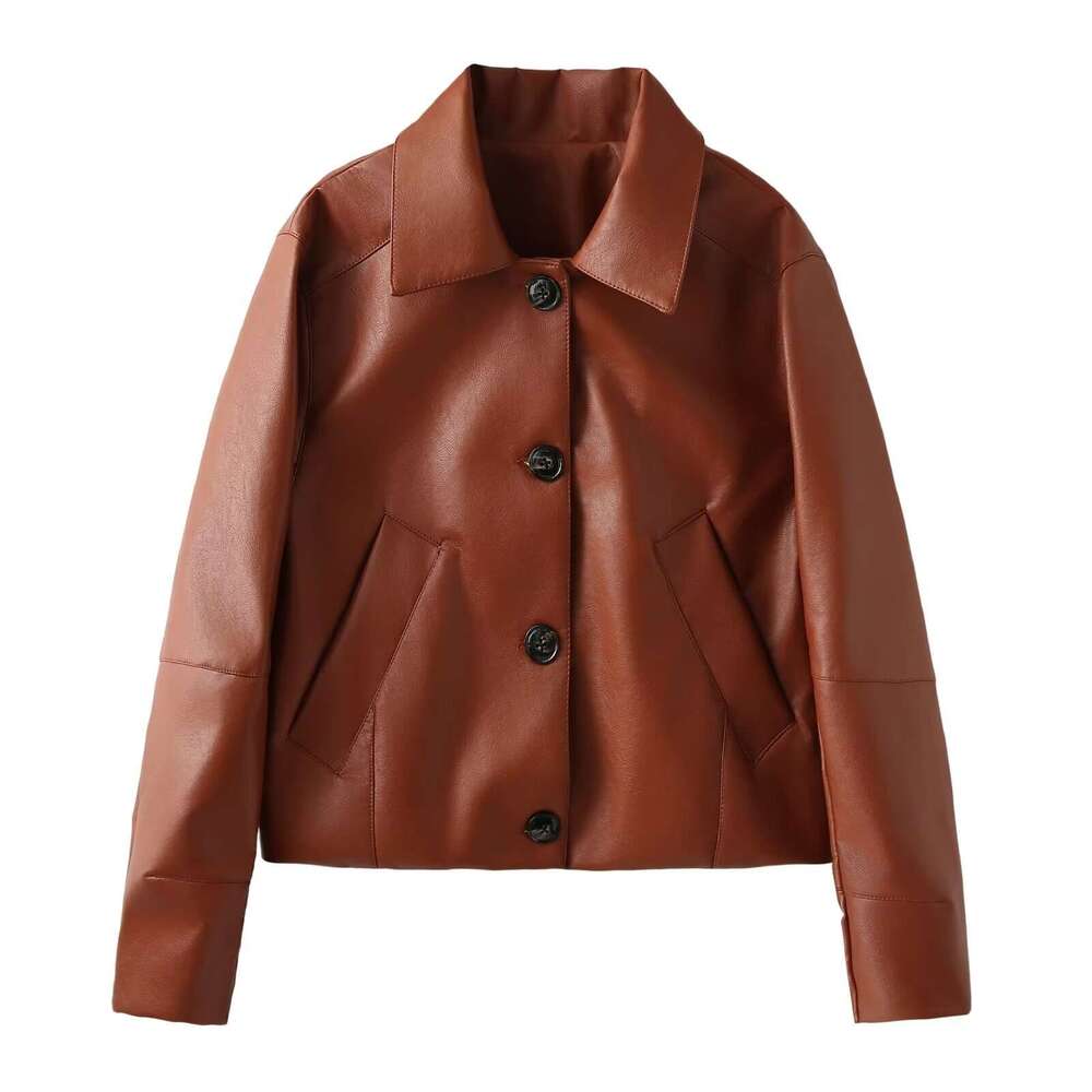 shanshi leather jacket women Autumn New Women's Leather Short Top Jacket for Women