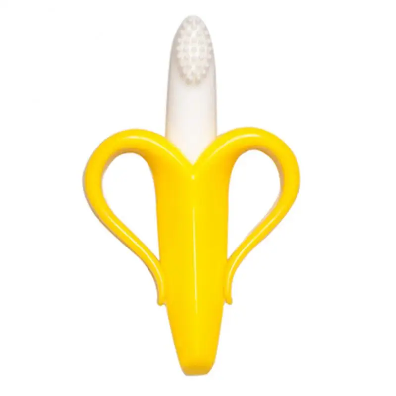 e Training Silicone PCS Toothbrush Baby Banana Shape Safe Toddle Teether Chew Toys Teething Ring Gift Infant Chewing ing