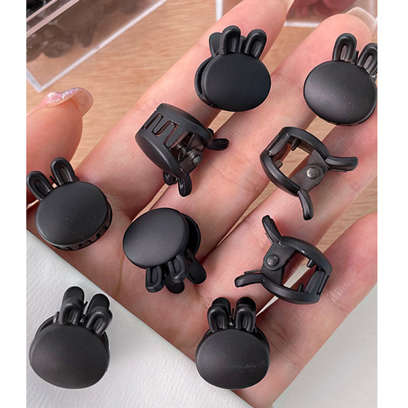 5-10Pcs Black Red Heart Flower Matte Small Hair Claws Mini Velvet Girls Clips Kids Hair Accessories Styling Hairpins Tool Women