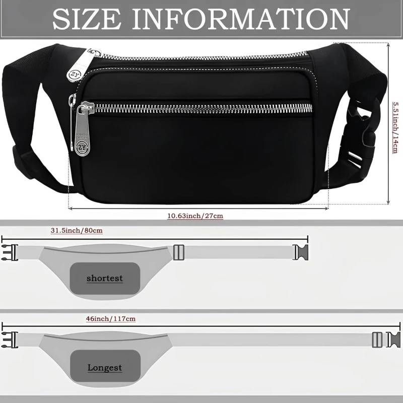 Fanny Waist Bag Waterproof Pack Running Waist Pack Bag Adjustable Belt Waistpacks For Men And Women Outdoor Sport Hiking ddmysmile Travel Smile