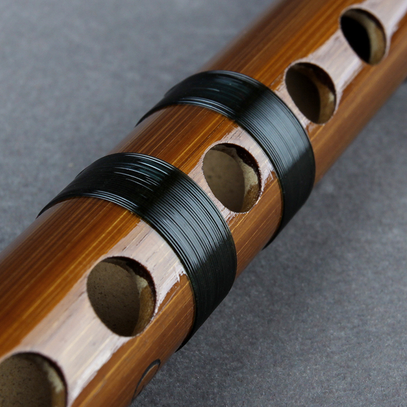Black Line Chinese Traditional Musical Instrument Handmade Bamboo Flute
