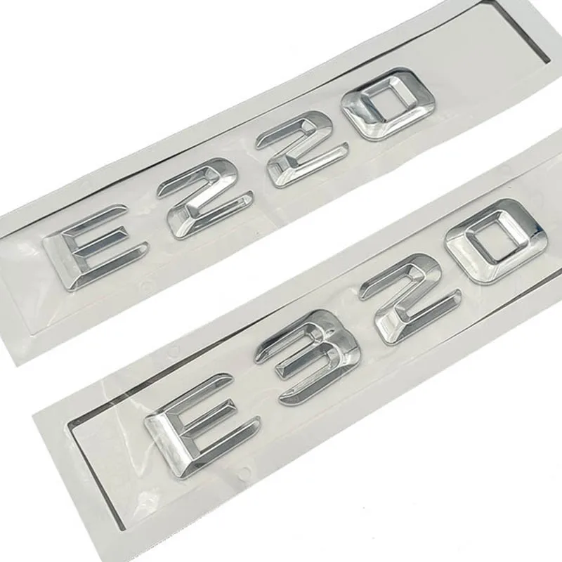 3D ABS Chrome Letters Car Sticker Rear Trunk Badge E320 E220 Emblem Logo For Mercedes E220 E320 W213 W212 Car Accessories