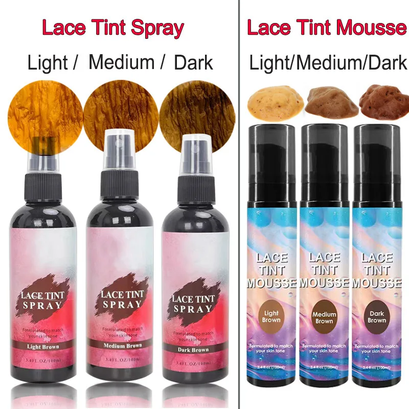 Flechazo Wig Kit 12Pcs Hair Mousse Lace Tinted Spray Lace Wig Glue Remover Hair Wax Stick Lace Melting Band For Lace Front Wigs