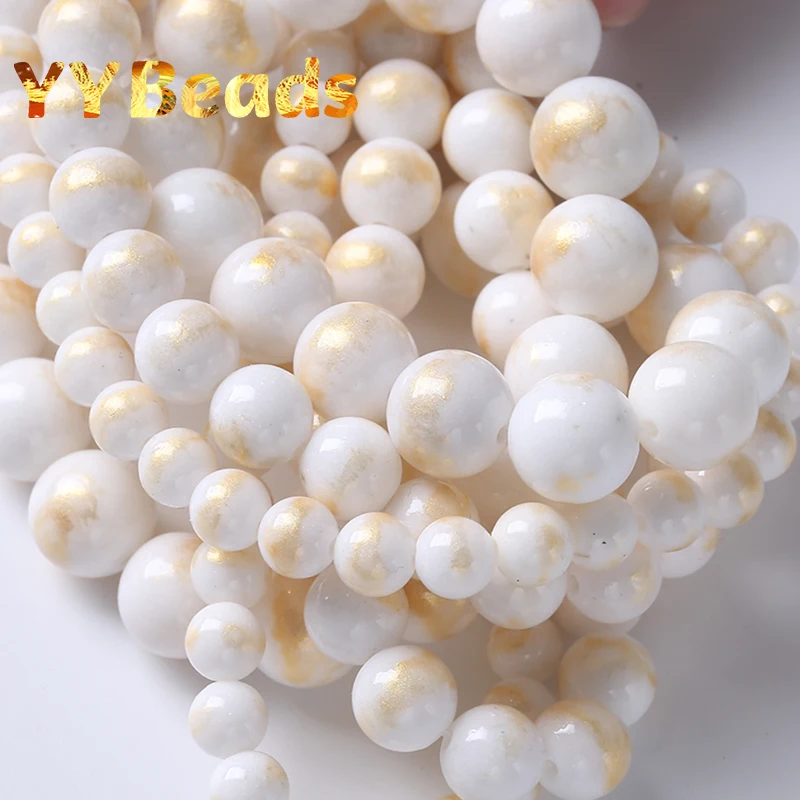 White Lapis Lazuli Jades Stone Beads Loose Round Beads for Jewelry Making Diy Bracelets Necklaces Handmade 4 6 8 10mm 15" Strand