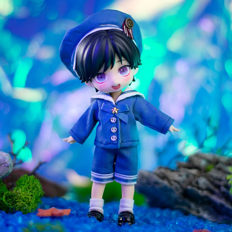 Ob11 Clothes Navy Doll Suit School Uniform Doll Sailor Suit Clothes Top Shorts Hat For Molly Gsc Doll p9 1 / 12bjd Doll / smile / /