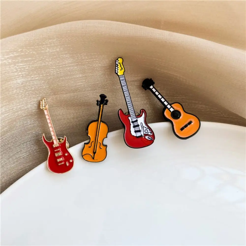 Musical Pin Creative Enamel Instrument Brooches For Women Colorful Guitar Pins ddmysmile Choth Accessories Smile