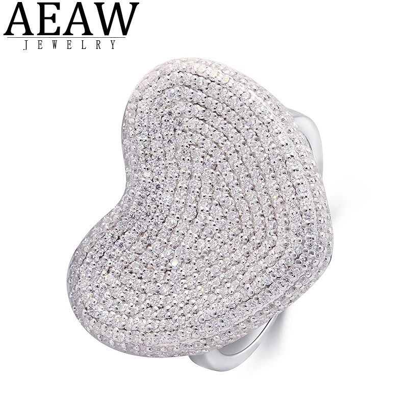 D VVS1 1.0ctw color Heart Briliant Cut Moissanite Engagement Ring Solid Sier Test Positive Pass Dia Tester smile