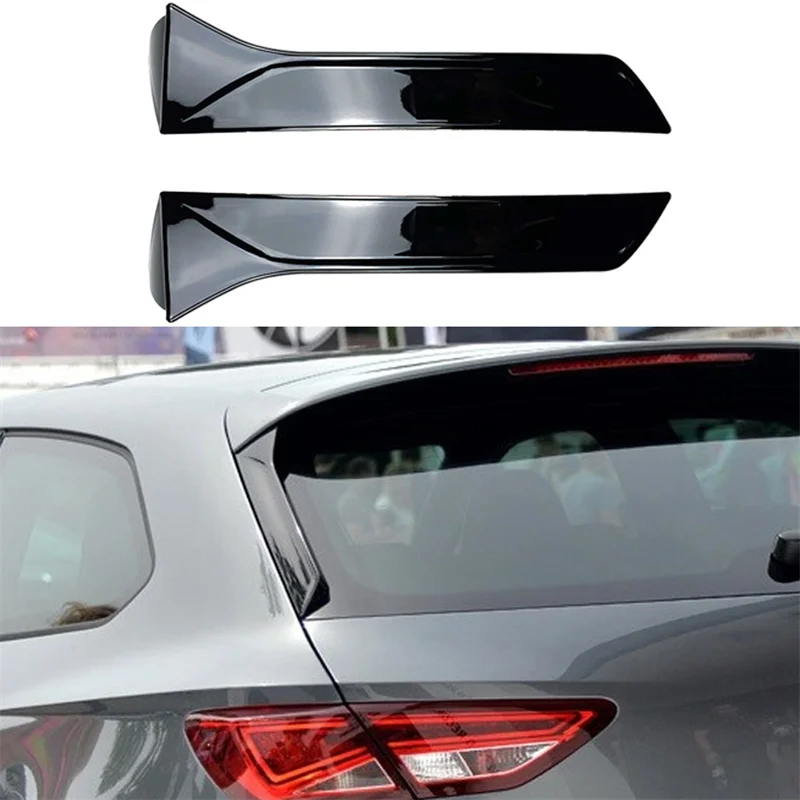 For SEAT LEON 5F FR (Five-door) 2013-2021 Rear Window Side Spoiler Wing Car Styling Auto canards Splitter tail Window Wings