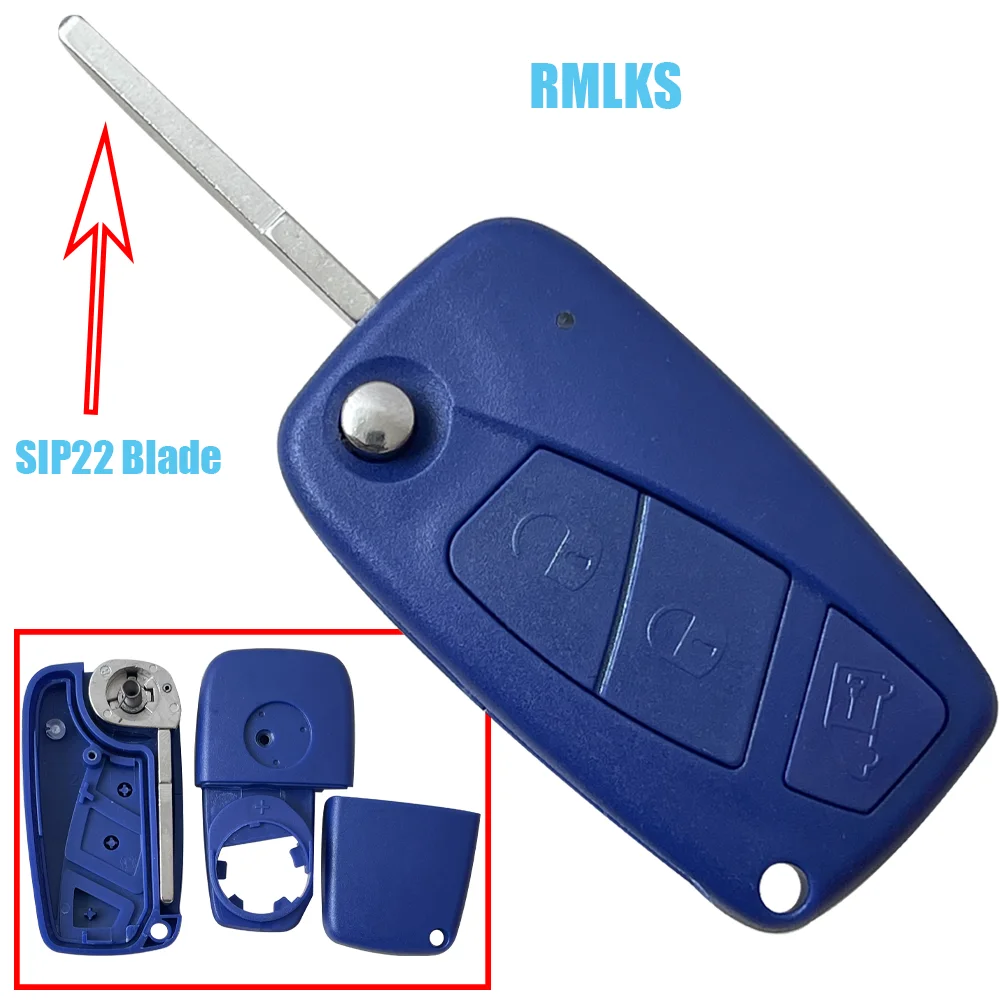 Ducato For FIAT Punto Stilo Panda 2 3 Buttons Replacement Flip Folding Remote Car Key Shell Case Cover SIP22 Blade smile