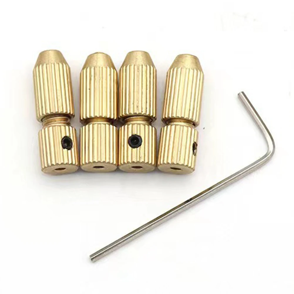 Drill Collet 2pcs/set Brass Chucks 2.0mm Shaft Hole Brass Motor Shaft Clamp For Electric Motor Shaft Drill Bit Tool Chuck Adapte smile