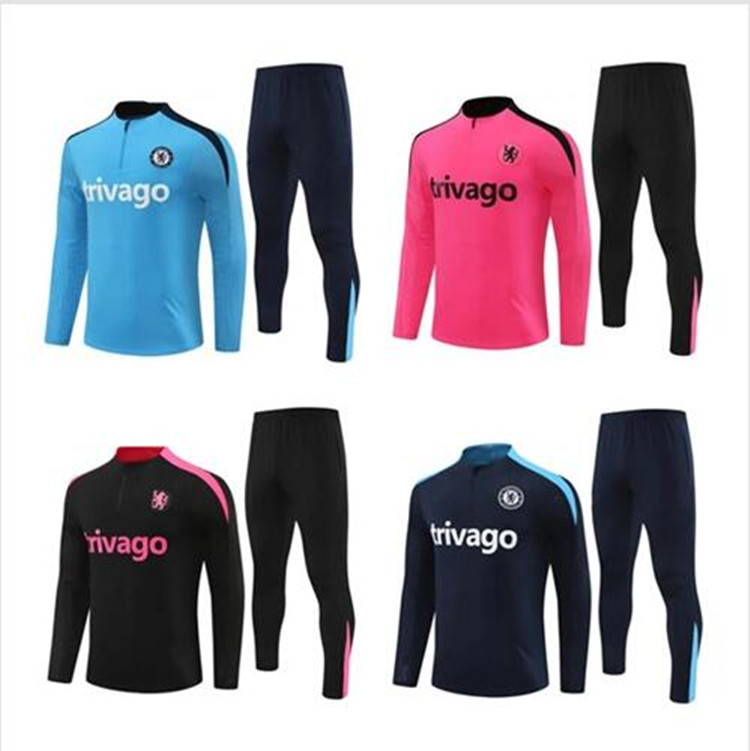 24 25 hooded CFC Soccer Jersey Long sleeve kids kit Tracksuit PULISIC MOUNT HAVERTZ STERLING JORGINHO training shirt KOULIBALY KANTE Track suits