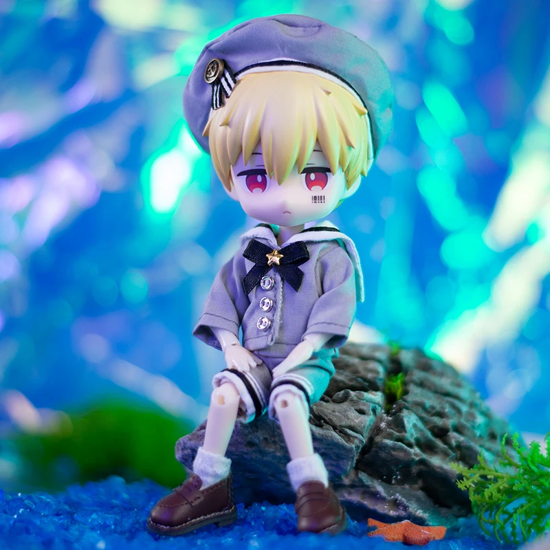 Ob11 Clothes Navy Doll Suit School Uniform Doll Sailor Suit Clothes Top Shorts Hat For Molly Gsc Doll p9 1 / 12bjd Doll / smile / /