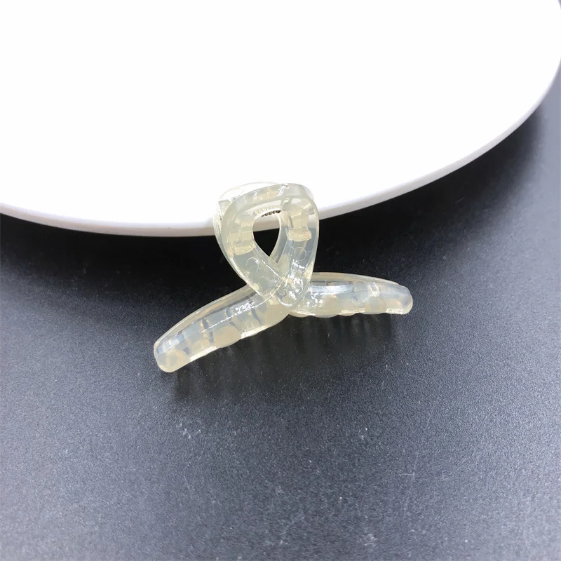 Claw Hair 2PCS Small Jelly Color Acrylic Crabs For Hair Geometric Cross Hair Clamps Girls Bang Hairpin Headwear Accessories smile