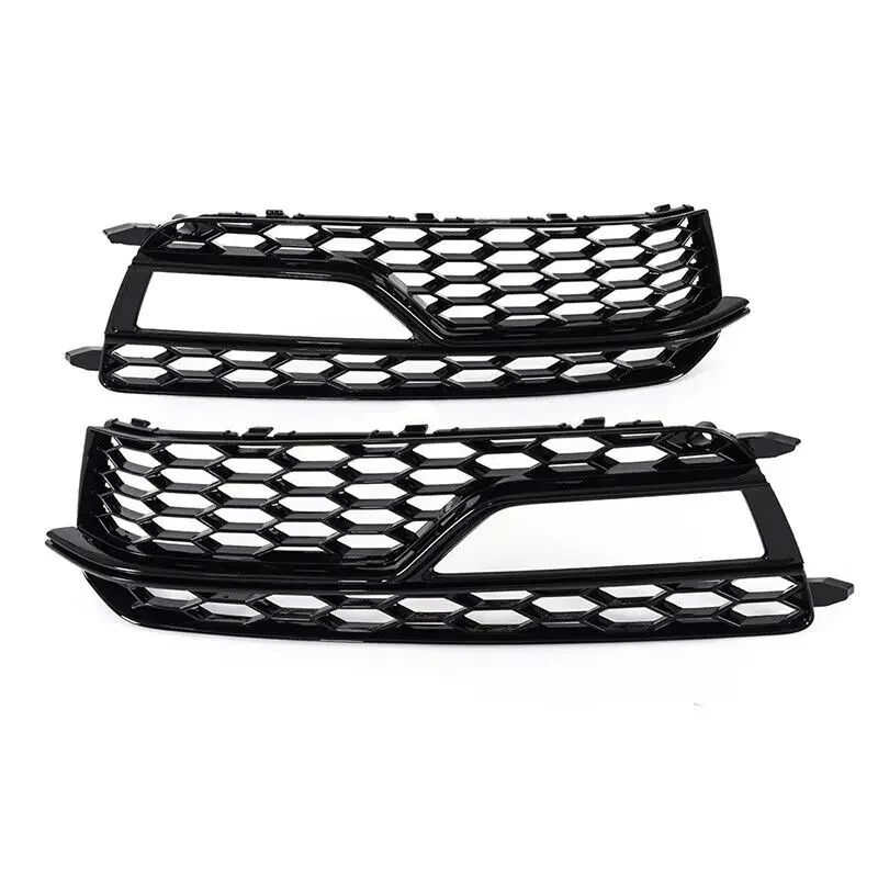 2X Car Front Fog Light Lamp Cover Grill Grille For Audi S5 A5 S-Line 2013 2014 2015 2016 Honeycomb Bumper Body Kit 8T0807682M