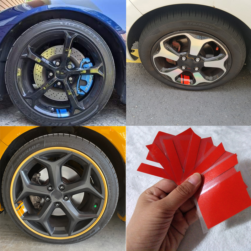 6Pcs Car Sticker Reflective Wheel Hub Decals for Peugeot 208 207 308 RCZ 408 407 307 206 for Citroen C4