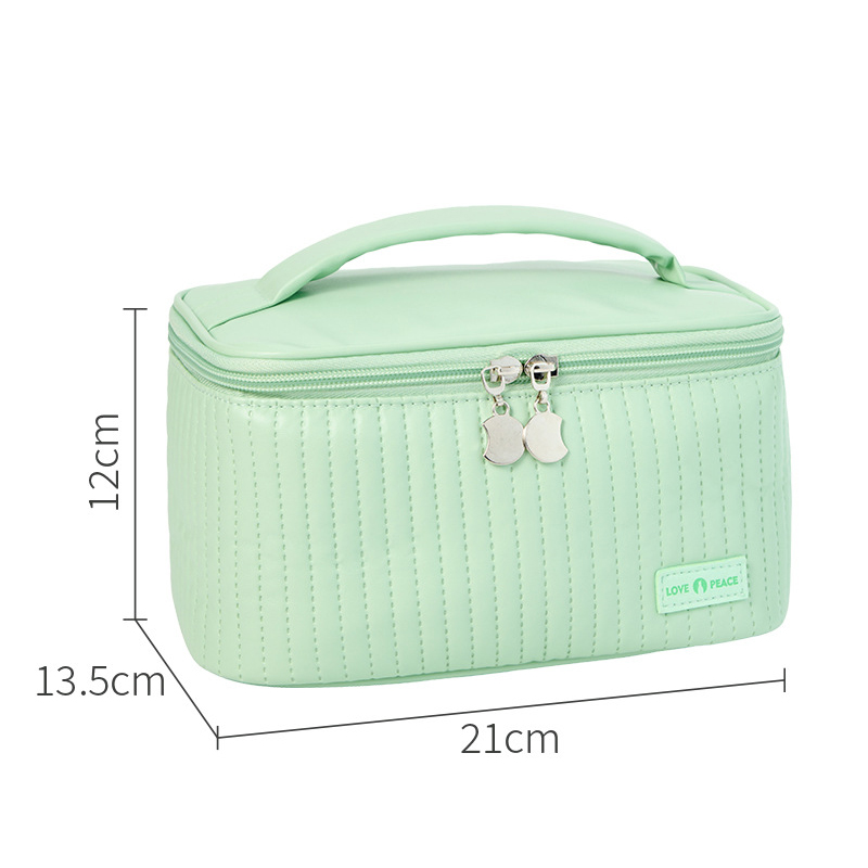 Large Bag Women's Cosmetic Capacity Makeup Bag Organizer PU Waterproof Portable Travel Wash Storage Organizer Makeup Pouch smile