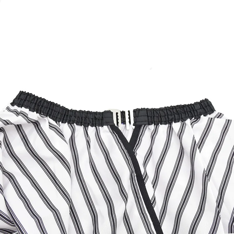 Adjustable Black and White Stripe High Quality Haircut Hairdressing Barber Cloth Waterproof Gown Hair Cutting/Barbers Cape