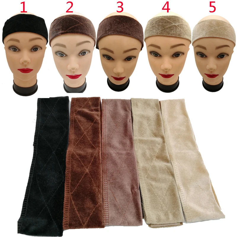 hot sale Adjustable Grip Headbands For Lace Frontal Wigs Double Sided Velvet Non-Slip Elastic Hair Band